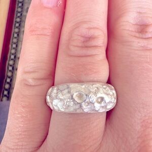 NWOT Vintage Stainless Steel Silver Tone Size 7.25 Ring